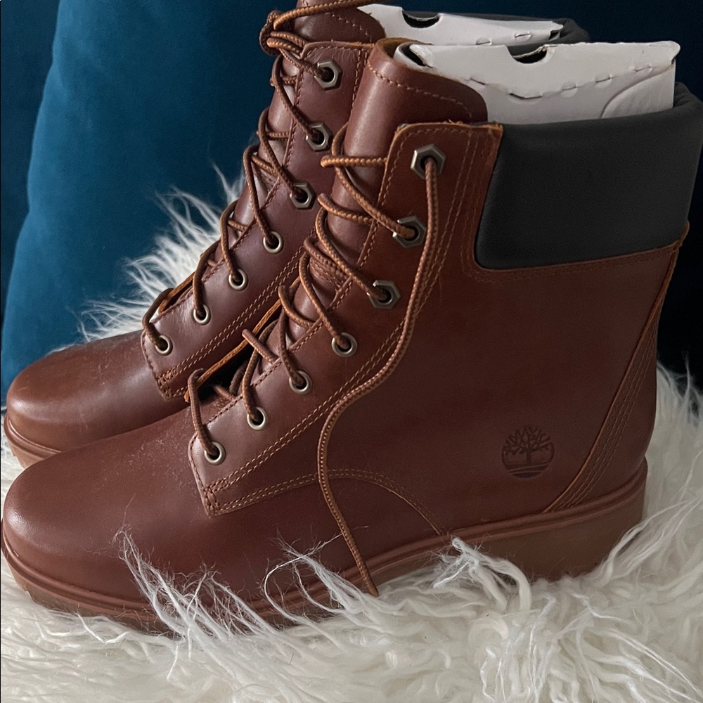 Timberland Dark Brown Leather Lace-Up Boots